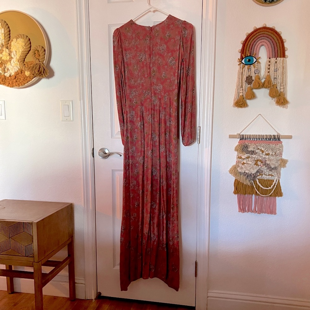 Reformation Red Floral Long Sleeve Dress - Picture 5 of 6